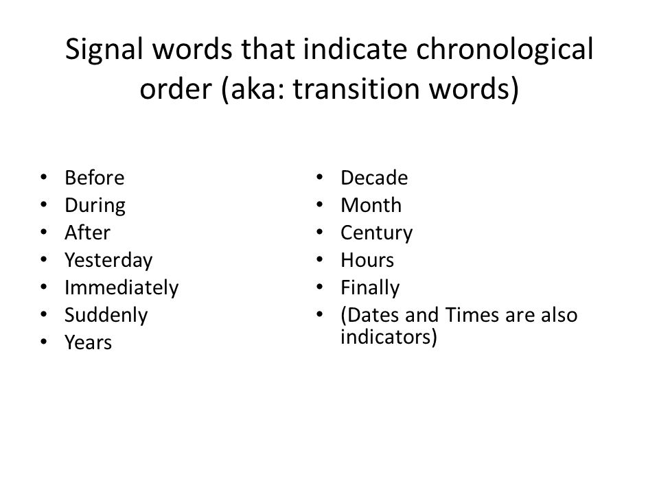 chronological words