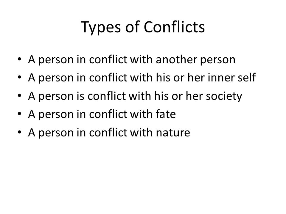 types of conflict types of conflict