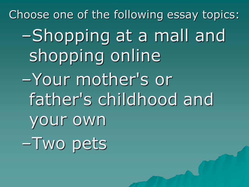 Comparative Essay Topics