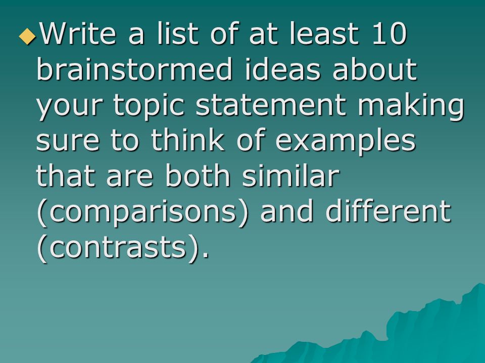 Writing compare contrast essay 3 topics