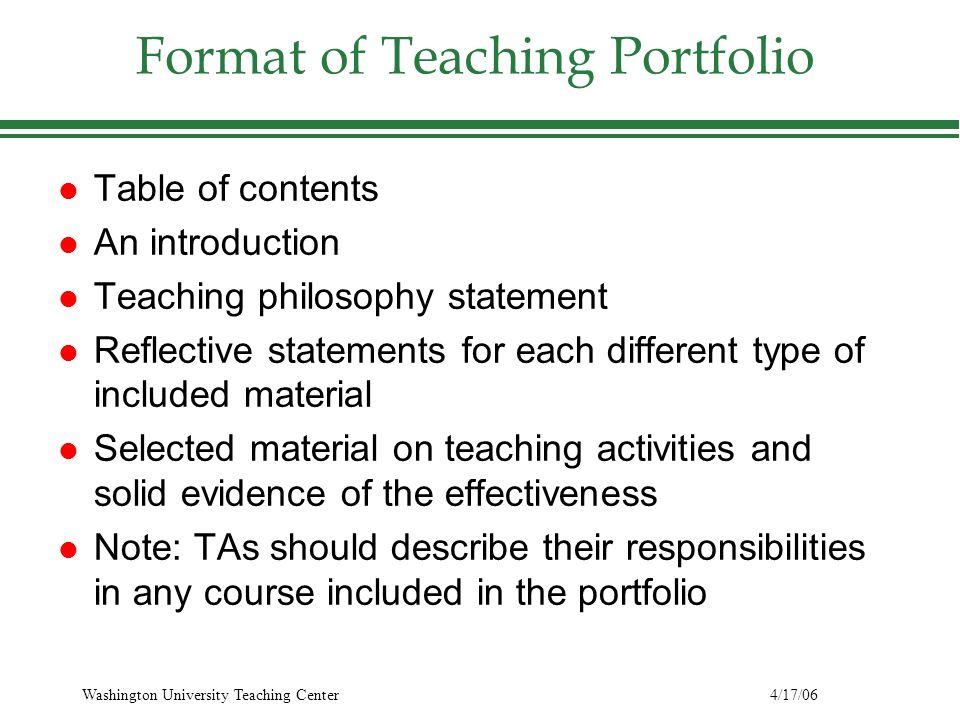 Teaching Portfolio Examples Lawteched Teaching Philosophy And Portfolio Regina Frey Washington
