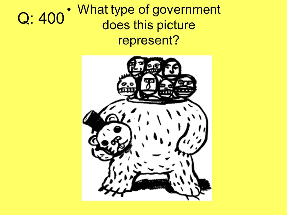 Q: 400 What type of government does this picture represent