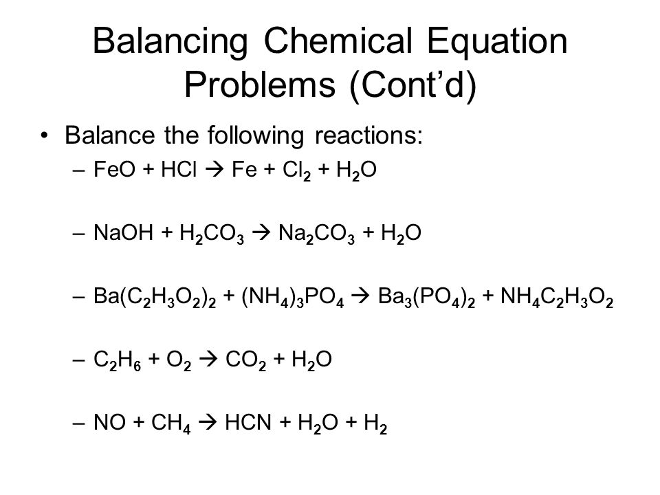 Balanced Equation Of Hcl And Naoh Jennarocca Chemistry 068 Chapter 7 Chemical Equations And Stoichiometry