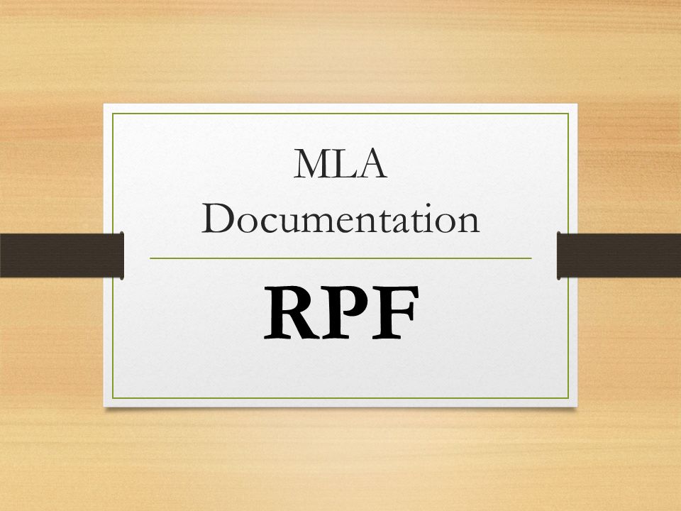 MLA Documentation RPF