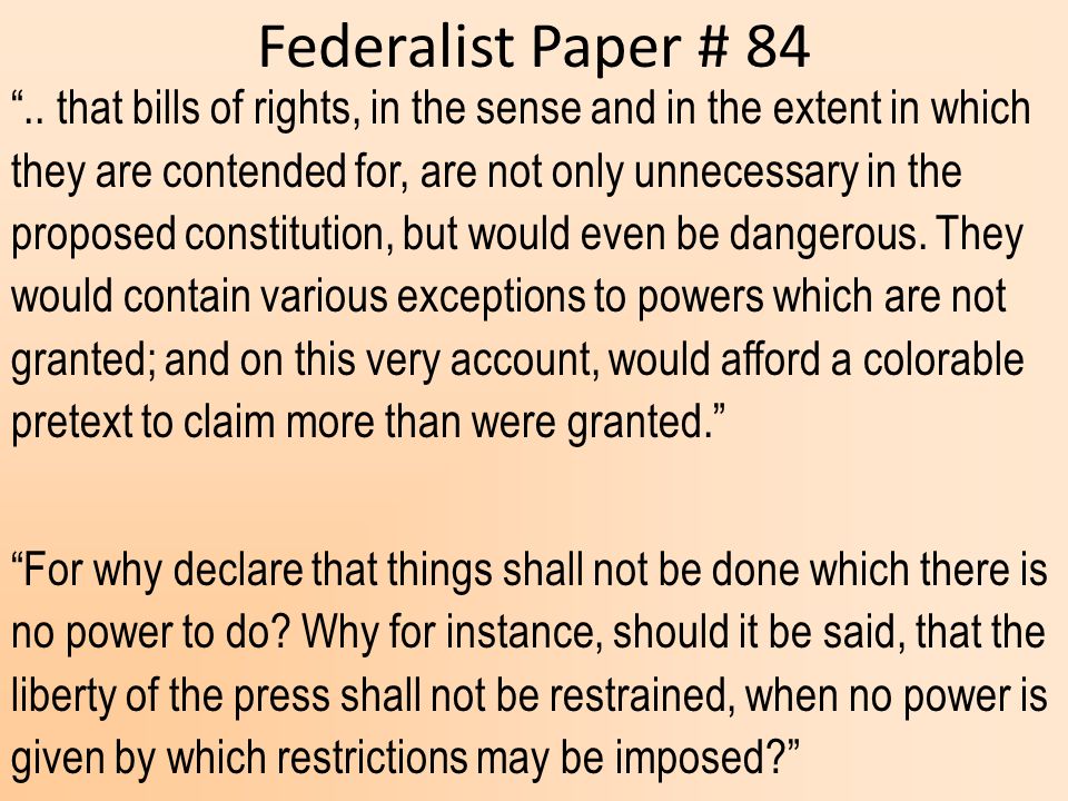Federalist essay 84