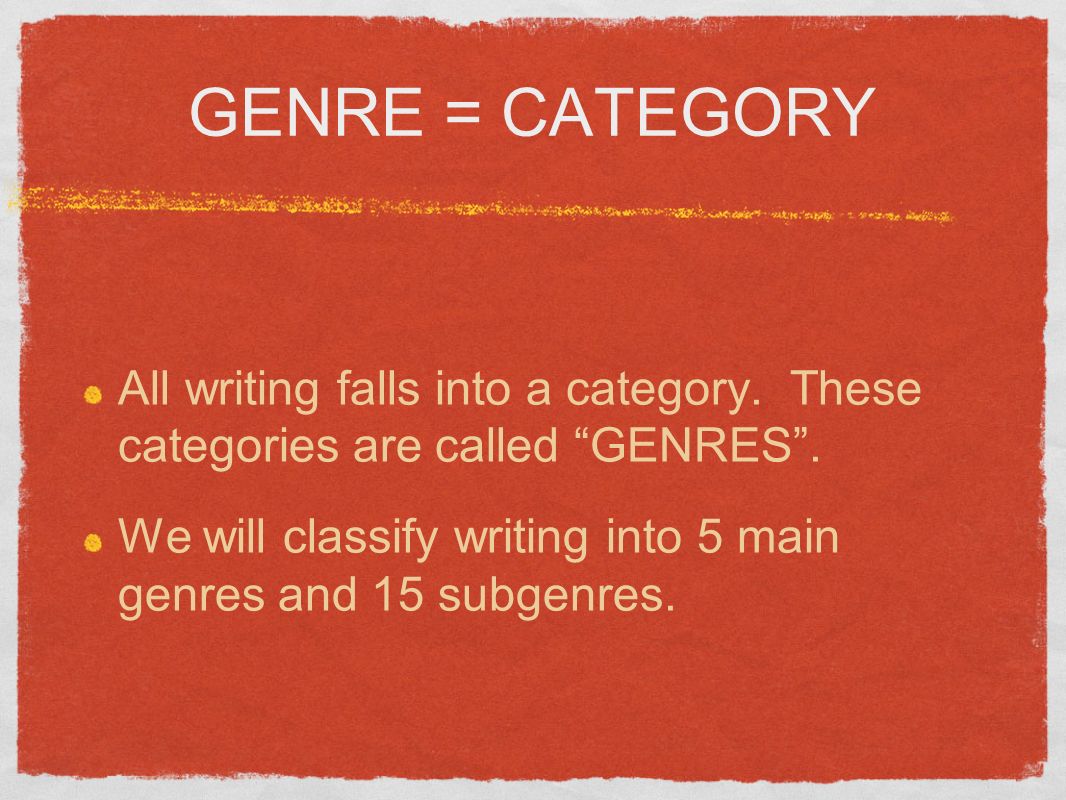 genre of writing genre of writing
