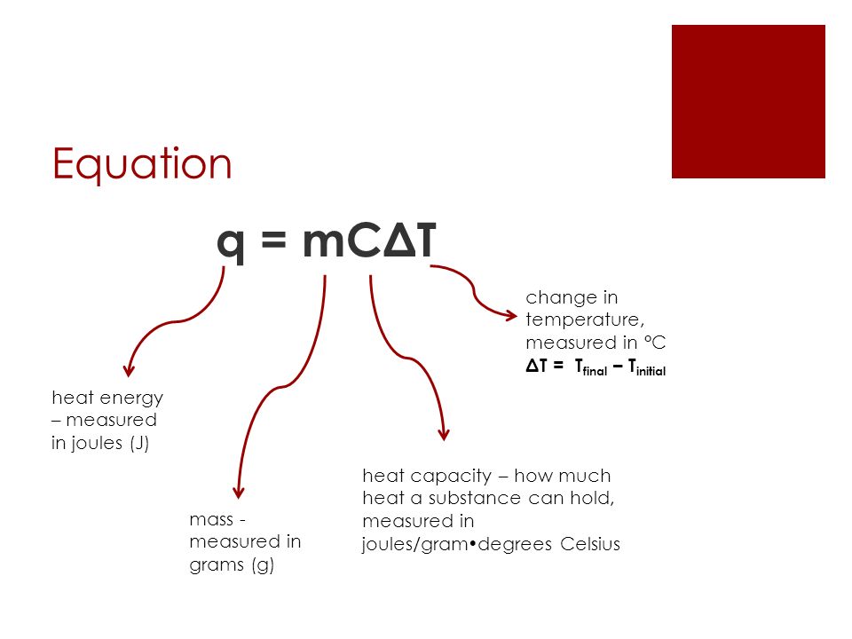 Q Heat Equation Talkchannels Quantifying Heat The Math Equation Q McΔt Energy