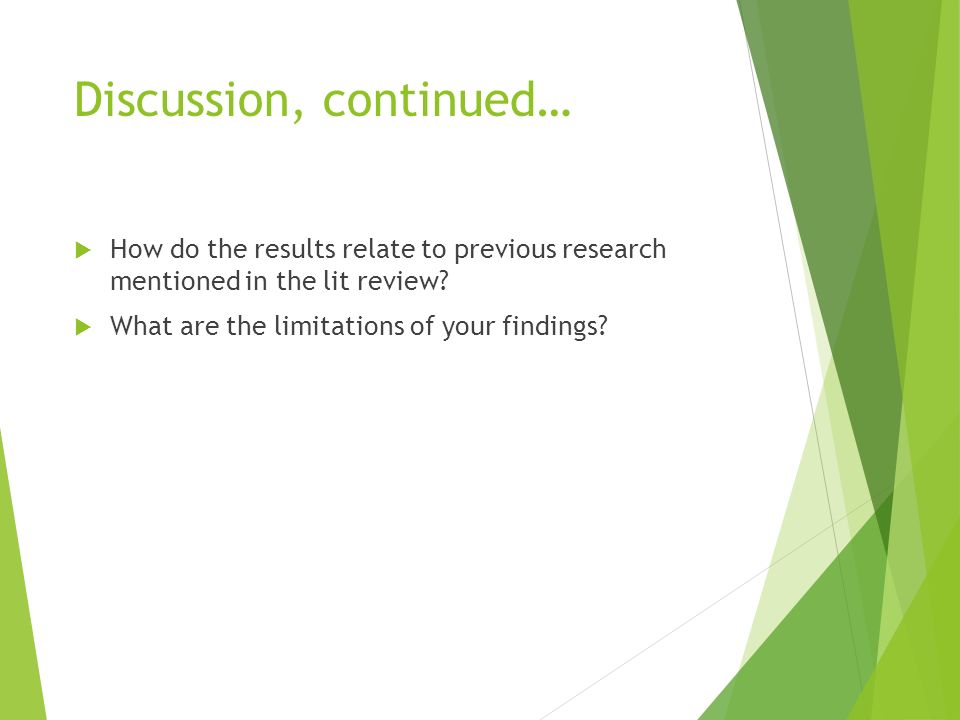 Discussion Of Research Findings