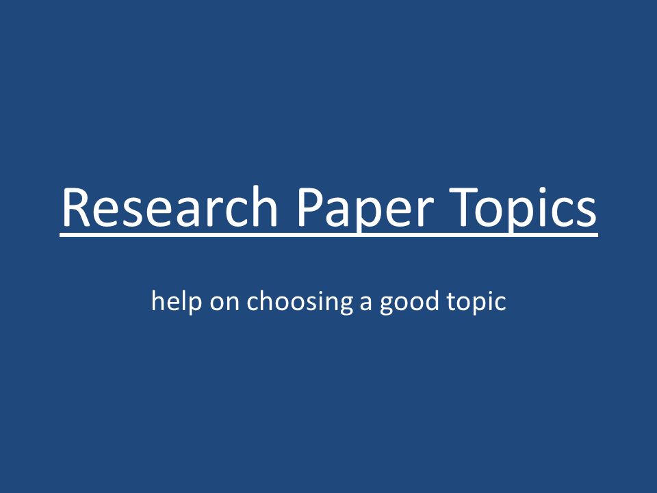 Research Paper Themes