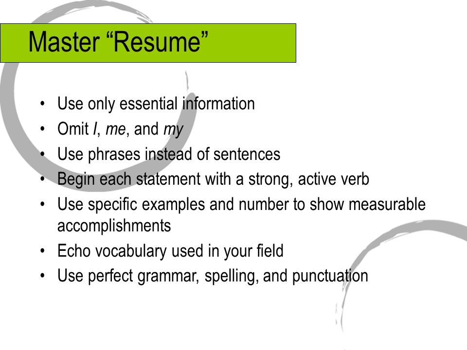resume and application