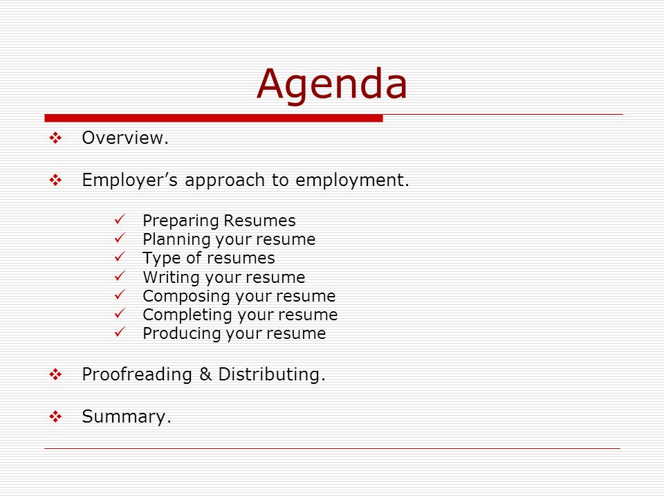 composing a resumes