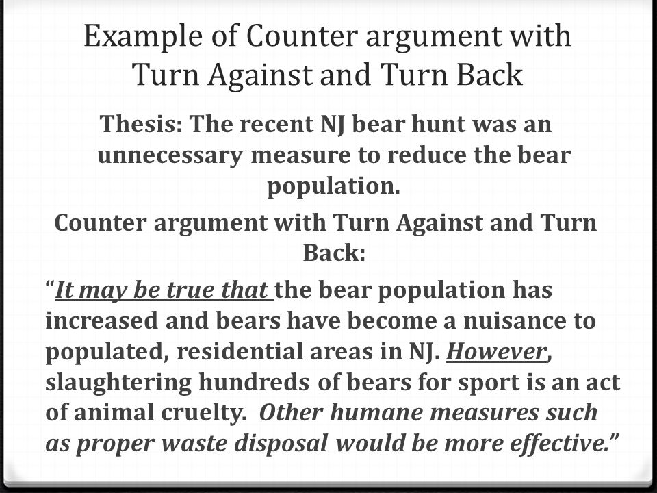 Essay counter argument example