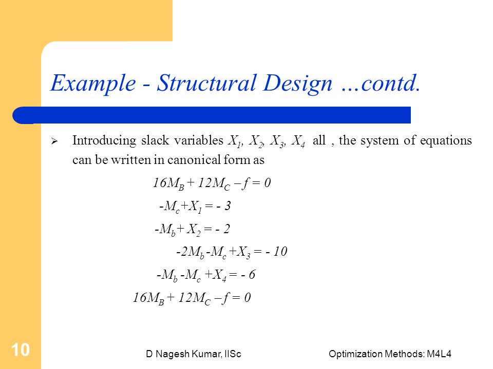 D Nagesh Ar Iiscoptimization Methods M4l4 1 Linear 10 D