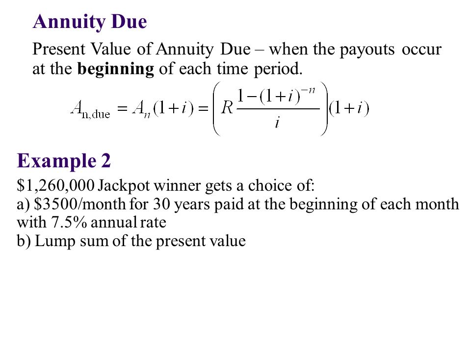 present value of annuity