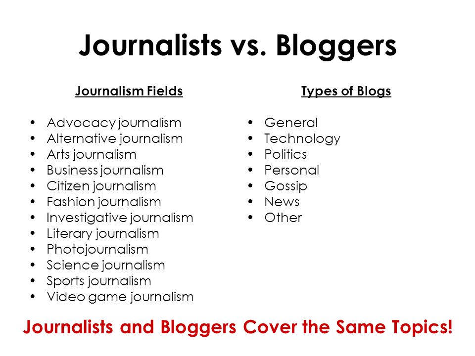 blogging and journalism blogging and journalism