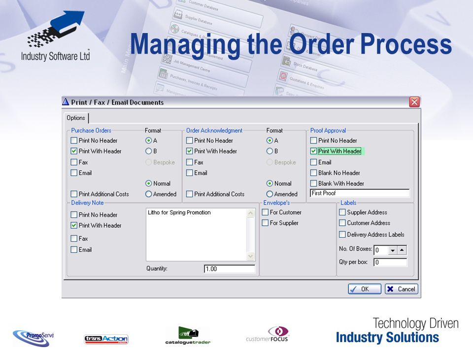 Managing the Order Process
