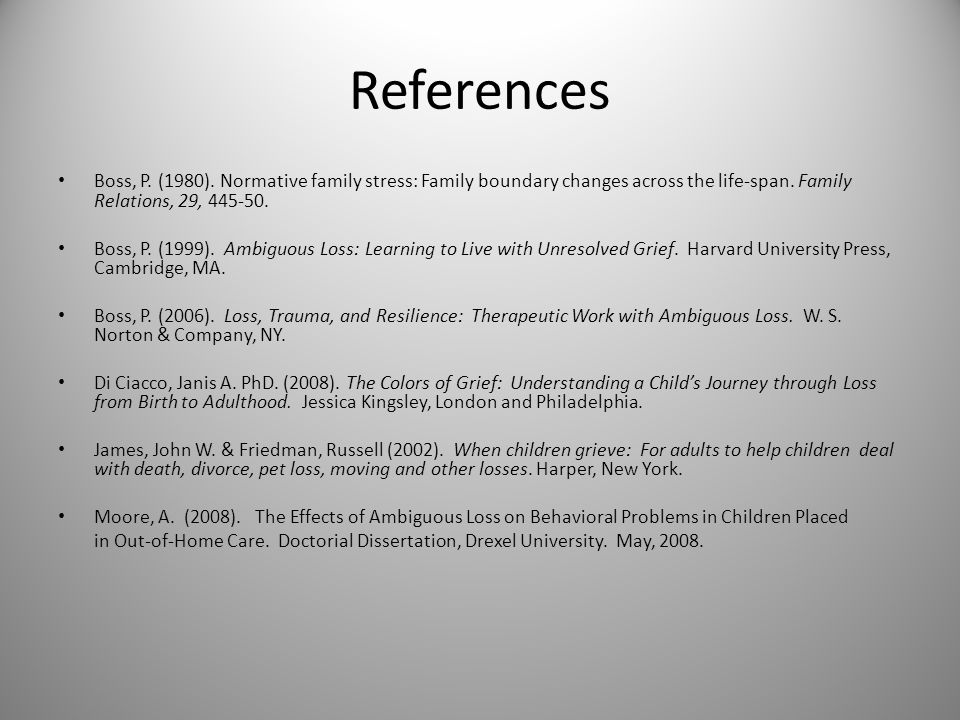 the experience of ambiguous loss for foster care children cathey ambiguous pictures adults