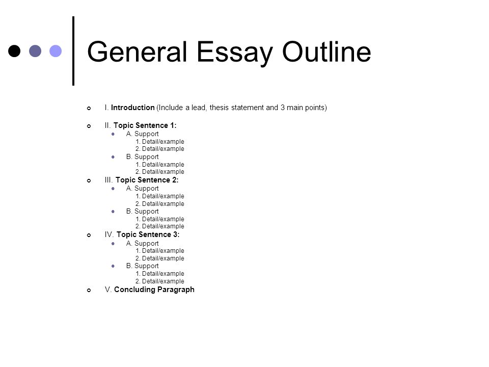 General essay outline