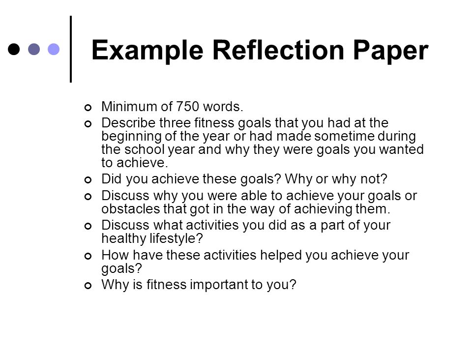 Reflection essay example