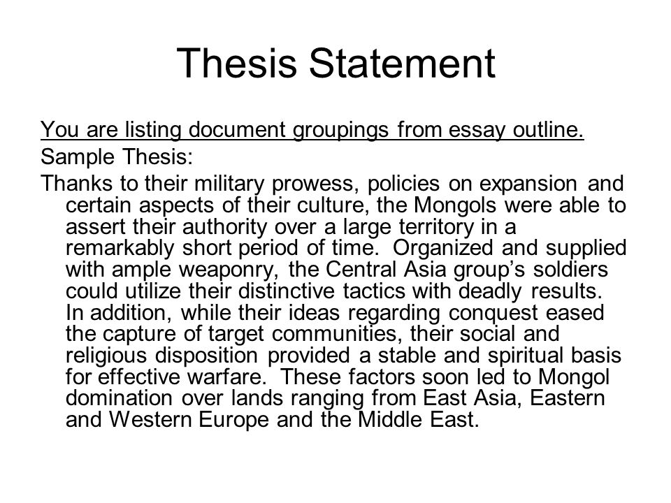 How to write a thesis for a dbq
