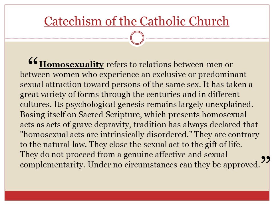 roman catholic church and homosexuality