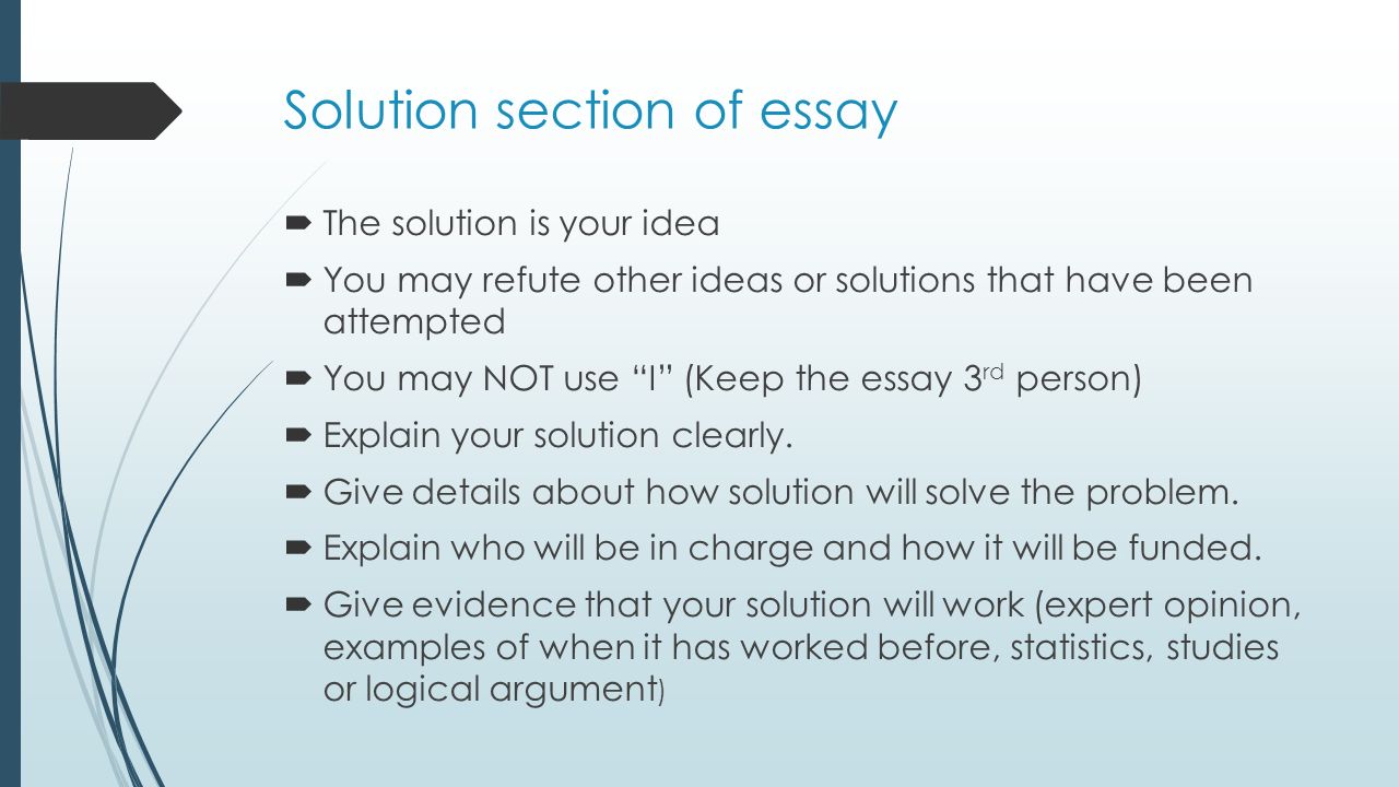 ideas for problem solution essay