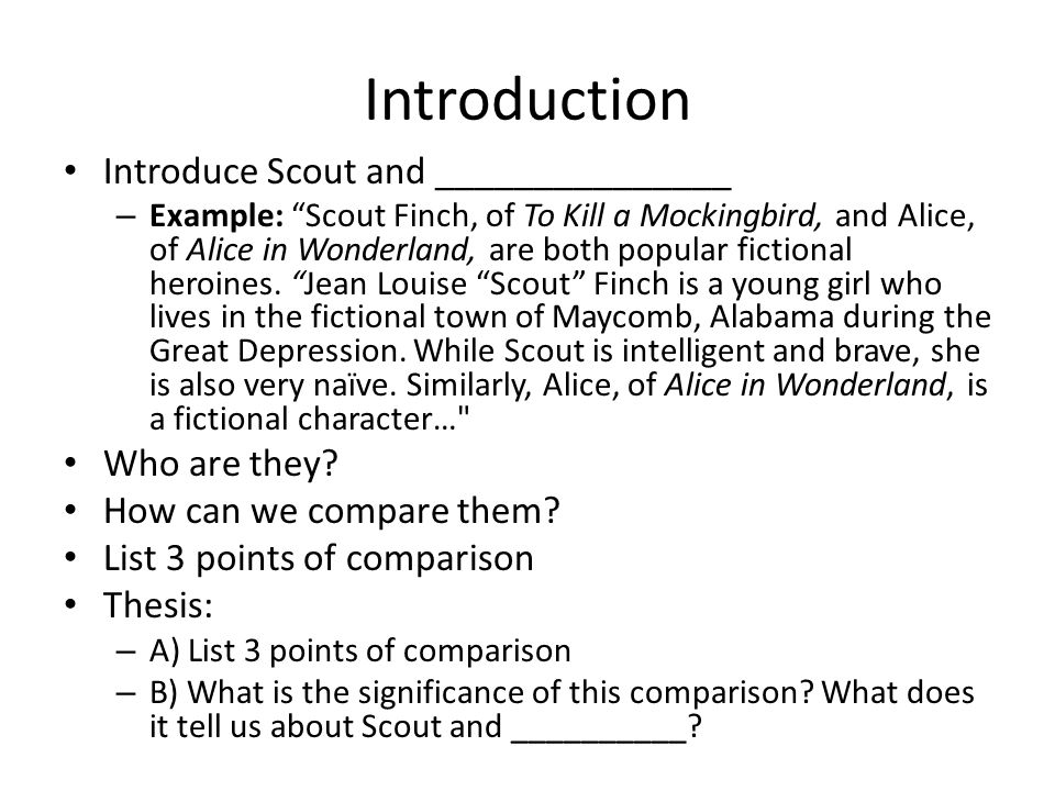 Points to compare and contrast in an essay