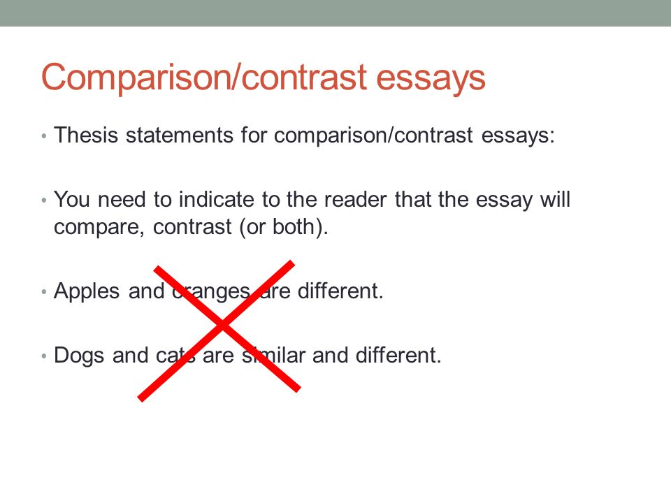 Contrast and compare essay thesis statement