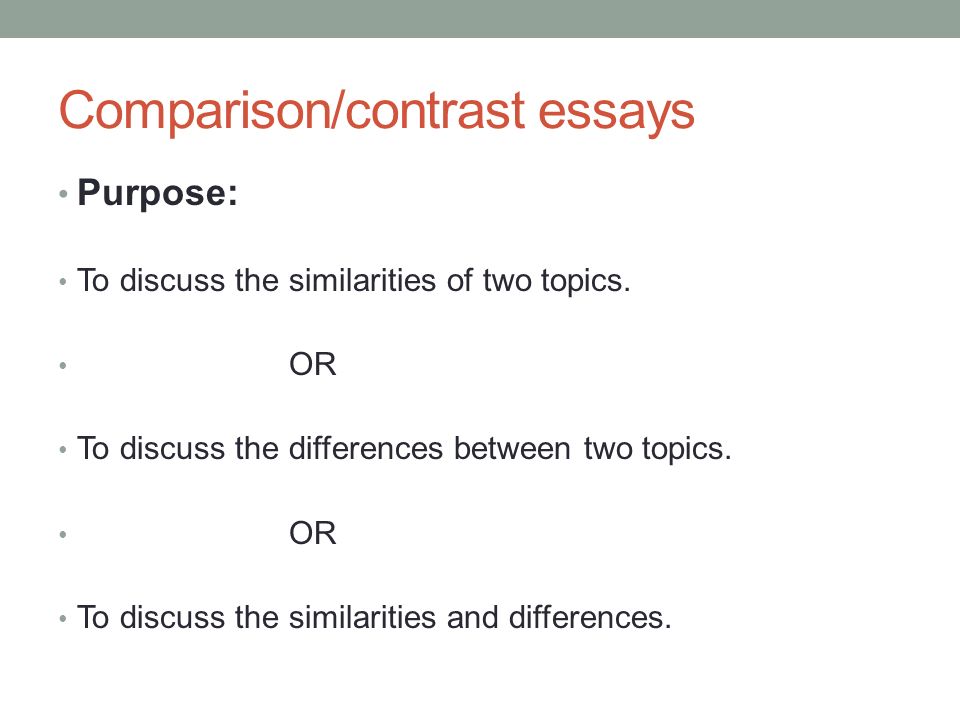 Good topics write compare contrast essay