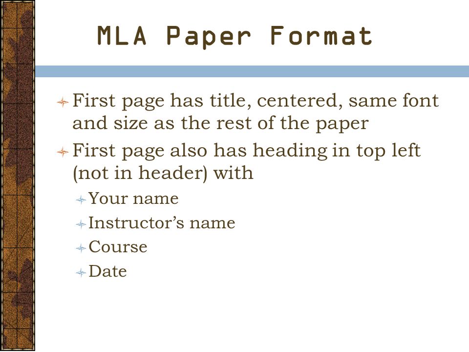 mla research paper header