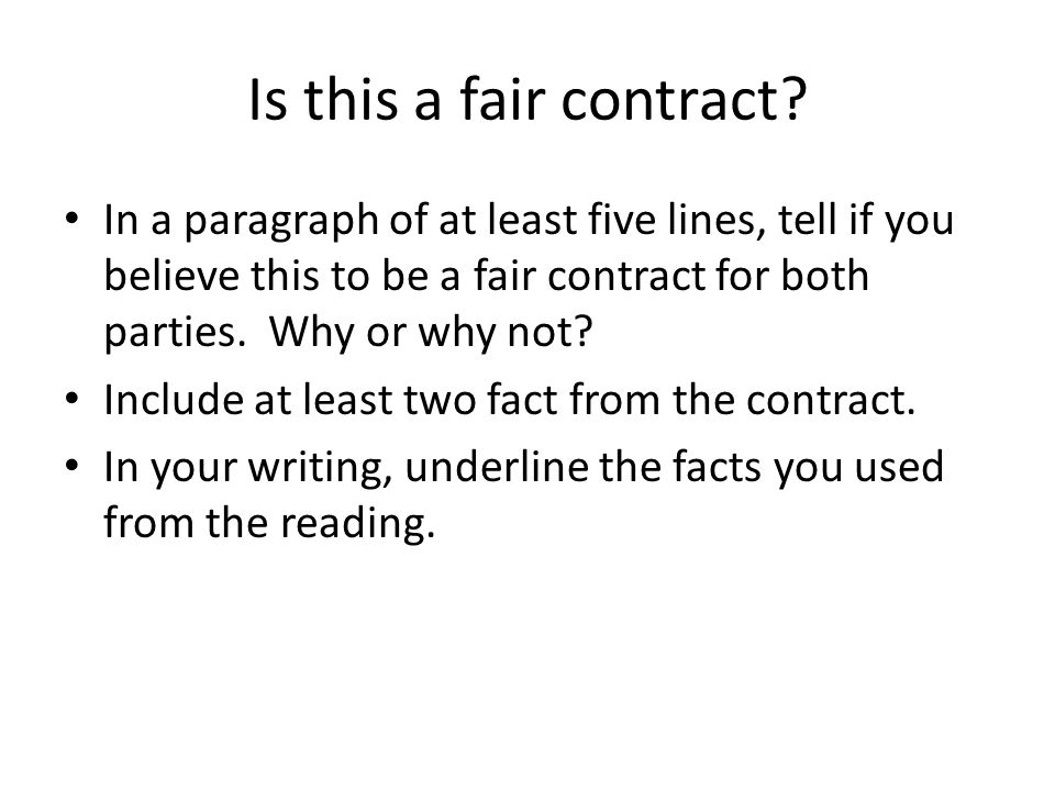 Is this a fair contract.