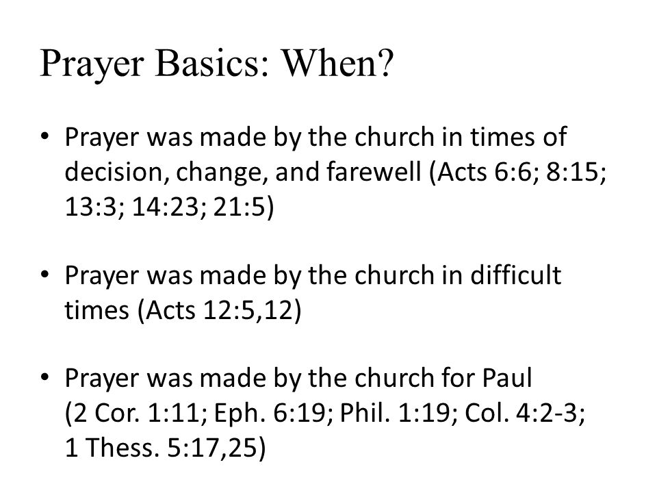 Prayer Basics: When.