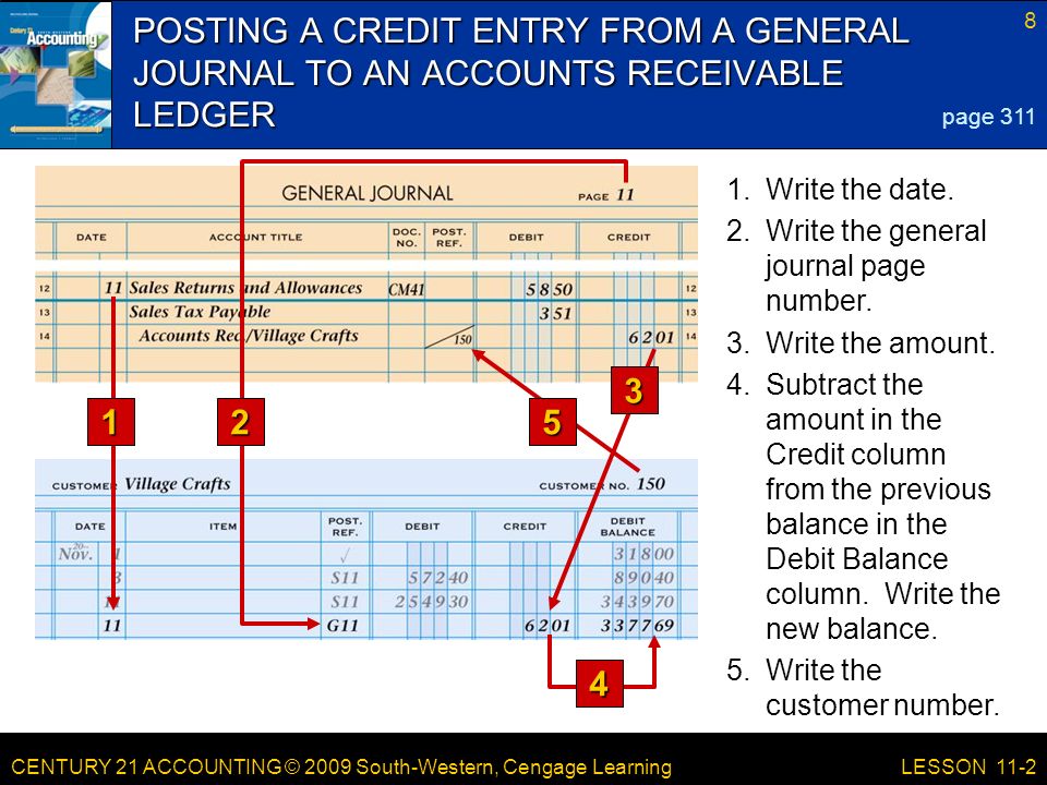 CENTURY 21 ACCOUNTING © 2009 South-Western, Cengage Learning 8 LESSON Write the date.