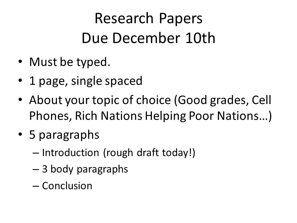 What To Write A Research Paper On
