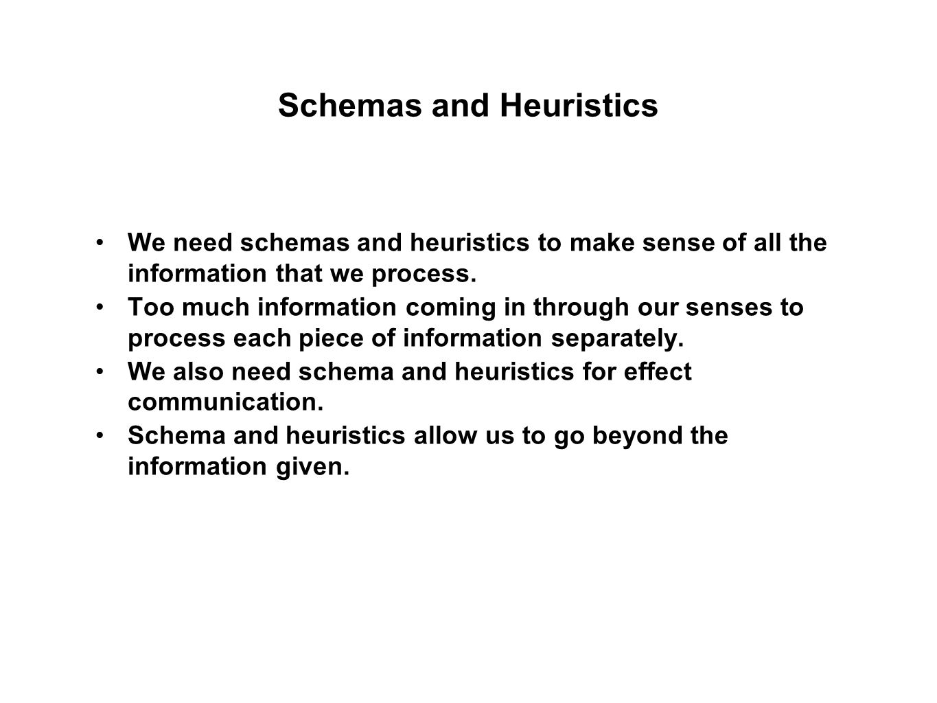 schemas and heuristics schemas and heuristics