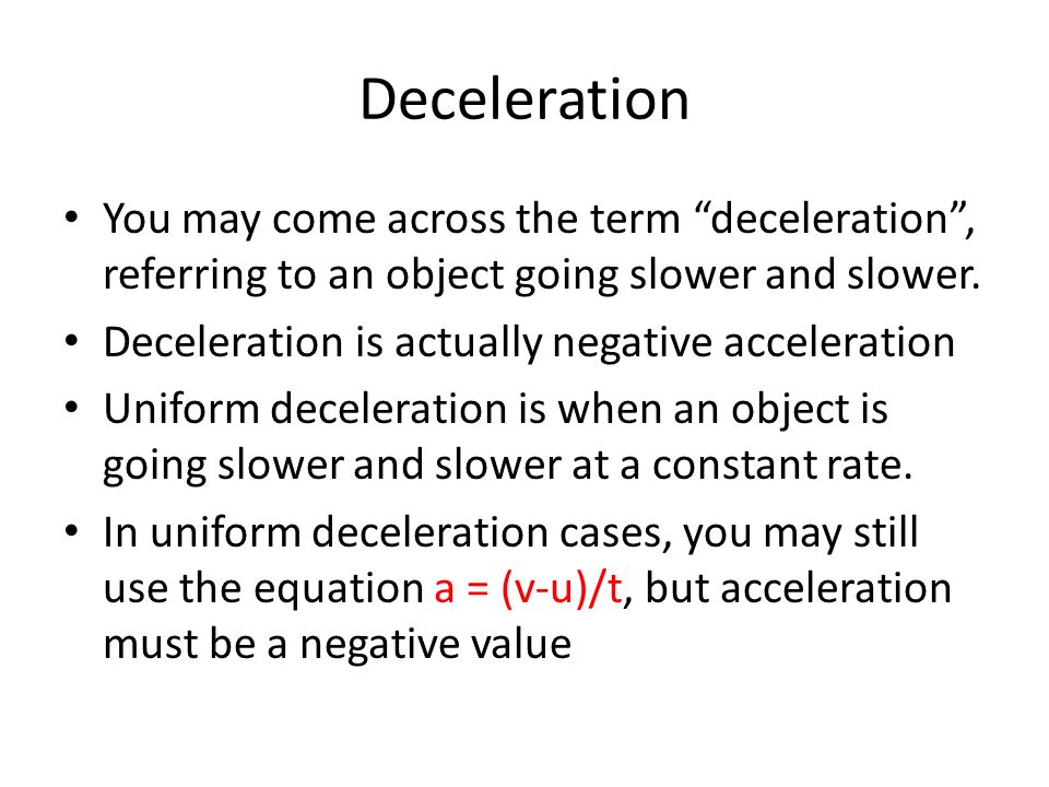 Kinematics Lesson Structure Part 1 Instantaneous Sd Vs 24 Deceleration