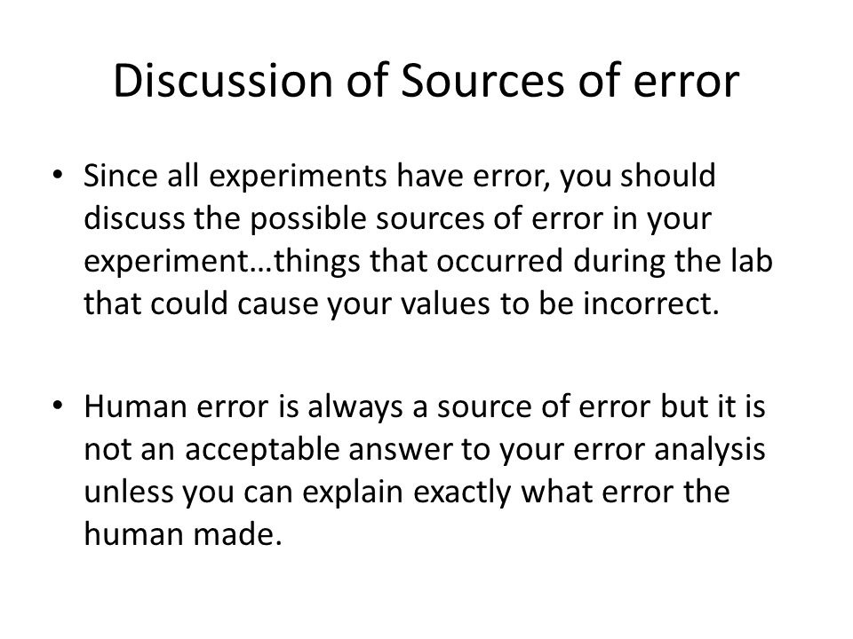 Discussion section of a lab report