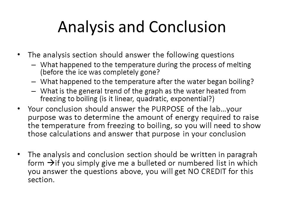 How to do a lab report analysis