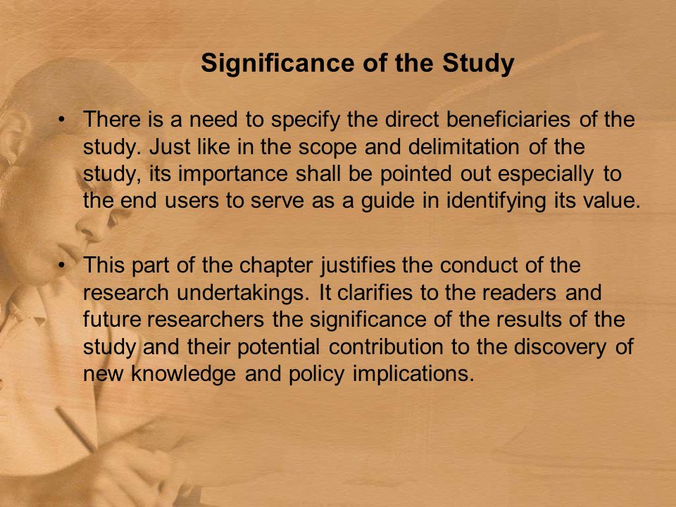 Thesis significance of the study