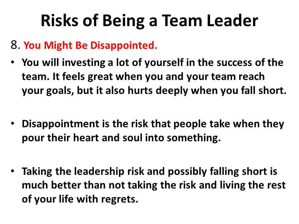 being a team leader