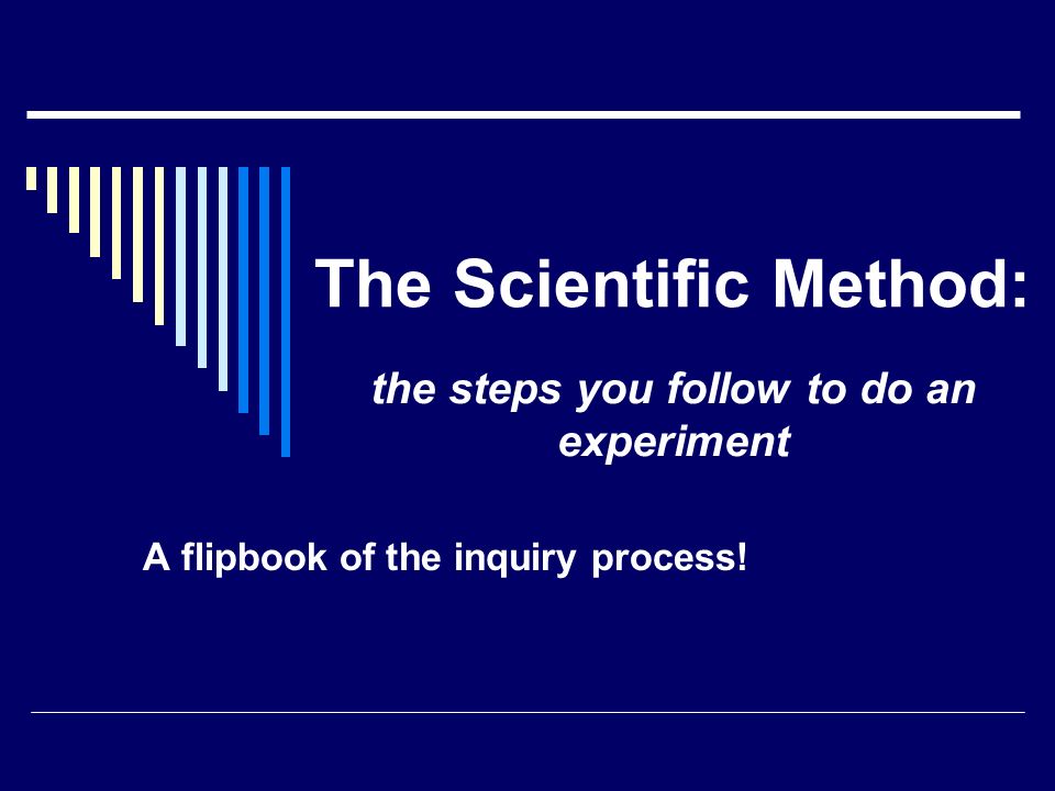 The Scientific Method: A flipbook of the inquiry process! the steps you follow to do an experiment