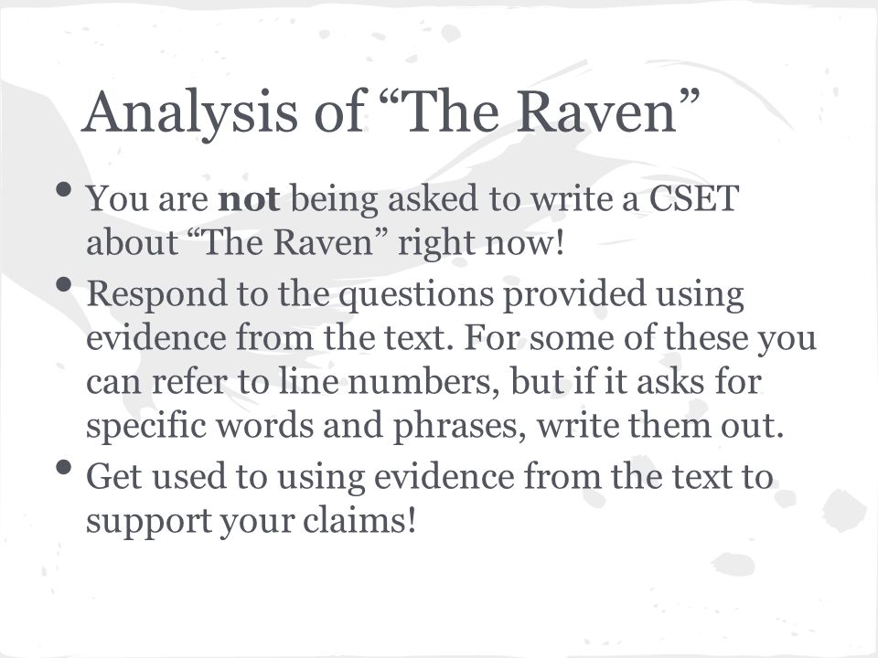 The raven essay topics
