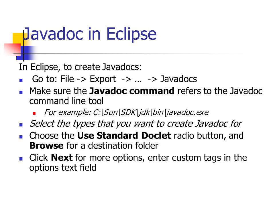 Javadoc Exe For Eclipse