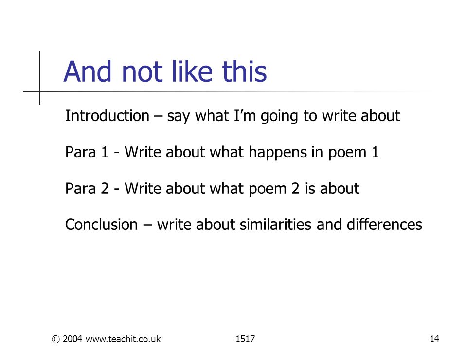 Poetry Essay Structure