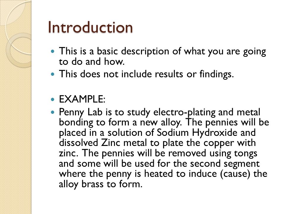 Example of an introduction for a report