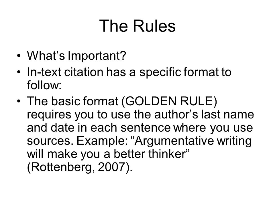 The Rules What’s Important.