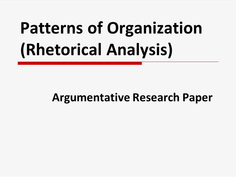 Rhetorical analysis paper