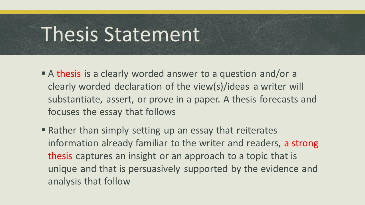 Thesis For Essay