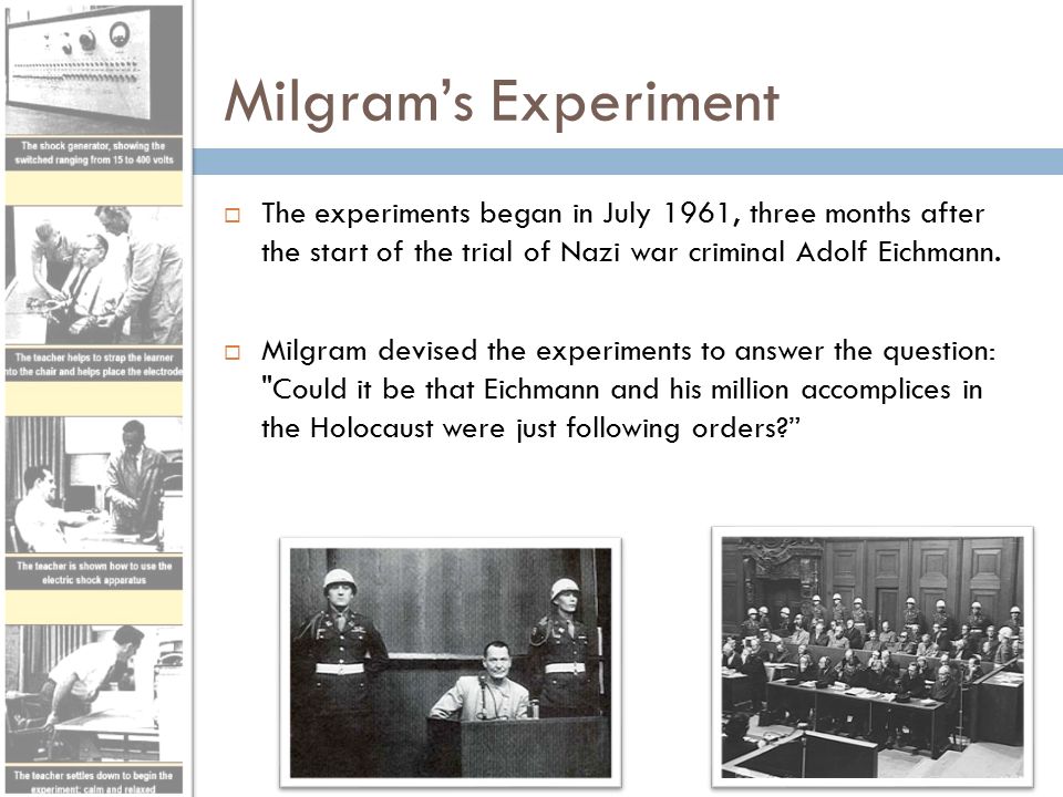 milgram experiment More shocking results: new research replicates milgram's findings 2009 stanley milgram an authority figure conducting the experiment prodded the first. milgram experiment More shocking results: new research replicates milgram's findings 2009 stanley milgram an authority figure conducting the experiment prodded the first.