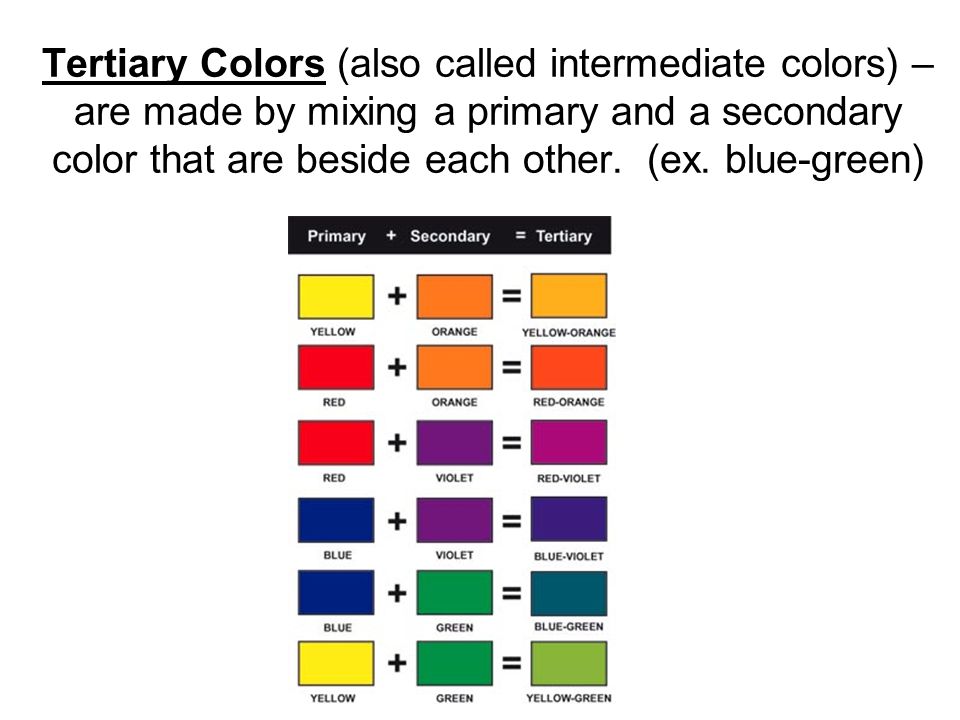 what colors are intermediate colors